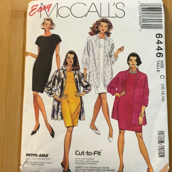McCall’s 6446 Easy Sewing Pattern Misses’ Shirt Jacket and Dress Size C … - Picture 1 of 7